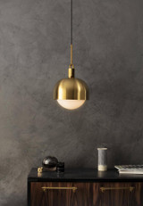 Buster + Punch Forked Pendant, Shade, Globe, Opal, Large, Steel 