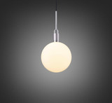 Buster + Punch Forked Pendant, Globe, Opal, Large, Steel 