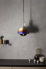 Buster + Punch Forked Pendant, Shade, Globe, Smoked, Medium, Gun Metal 