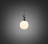 Buster + Punch Forked Pendant, Globe, Opal, Medium, Gun Metal 