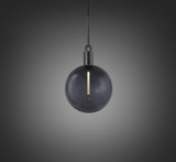 Buster + Punch Forked Pendant, Globe, Smoked, Large, Gun Metal 