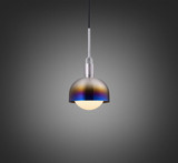 Buster + Punch Forked Pendant, Shade, Globe, Opal, Medium, Burnt Steel 