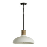 Destin Pendant, 1-Light, Dark Pewter, Soft White Ceramic, 17.5"W