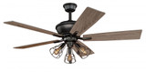 Clybourn Ceiling Fan, 5-Blade, 3-Light, LED, Bronze, Driftwood/Dark Maple Blades, 52"W (F0042 F713)