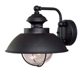 Harwich Outdoor Flushmount Lights, 1-Light, Textured Black, Clear Seeded Glass Shade, 10.25"H (OW21501TB 7ZT1)