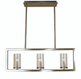 Theorem Island Chandelier, 3-Light, Matte Black, 30"W (1153 MBLACK 9M7JG)