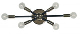 Simone Wall Sconce, 6-Light, Nickel, 9.5"H (5015 PN/MBLACK A07CF)
