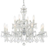Maria Theresa Chandelier - Polished Chrome, Hand Cut Crystal 25.5"H