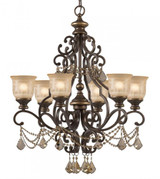 Norwalk Chandelier - Bronze Umber, Golden Teak Hand Cut 32"H