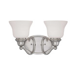Yates Bath Vanity Light, 2-Light, Pewter, Glass Shade, 15"W (8-6837-2-69 1FYK7)
