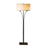 Contemporary Formae Floor Lamp, 2-Light, Natural Iron, Natural Anna Shade, 58.1"H (232720-SKT-20-SF1914 L4RRQ)