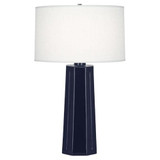 Mason Table Lamp, 1-Light, Midnight Blue, Oyster Linen Shade, 26"H (MB960 2AK7X)