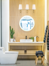 Cameron Bath Vanity Light, 3-Light, Warm Brass, White Fabric Shade, 24"W Savoy House (8-2542-3-322 1R0LL)