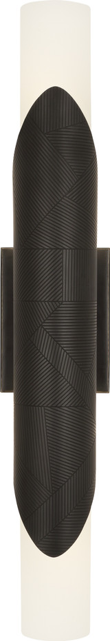 Brut Wall Sconce, 2-Light, Deep Patina Bronze, Frosted White Glass, 25"H (Z621 2HLNM)