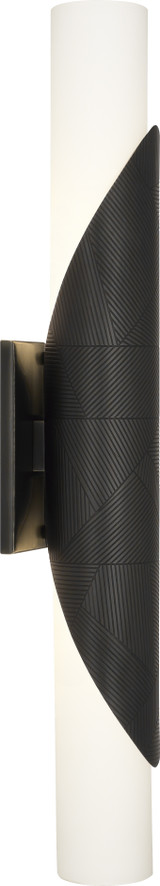 Brut Wall Sconce, 2-Light, Deep Patina Bronze, Frosted White Glass, 25"H (Z621 2HLNM)