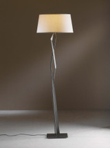 Facet Floor Lamp, 1-Light, Black, Natural Anna Shade, 65.9"H (232850-SKT-10-SF2011 2DCKPJ)