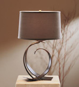 Fullered Impressions Table Lamp, 1-Light, Bronze, Flax Shade, 22.1"H (272674-SKT-05-SE1494 306E3E)