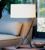 Stasis Table Lamp, 1-Light, Natural Iron, Flax Shade, 28.3"H (272666-SKT-20-SE1695 306E5T)