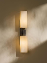 Ondrian Wall Sconce, 2-Light, Bronze, Opal Glass, 20.25"H (207801-SKT-05-GG0351 2ZQAQV)