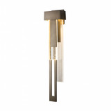Rainfall Outdoor Left Wall Sconce, 1-Light, LED, Coastal Burnished Steel, Seeded Clear Glass, 30.25"H (302533-LED-LFT-78-II0596 468006)