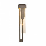 Rainfall Outdoor Left Wall Sconce, 1-Light, LED, Coastal Burnished Steel, Seeded Clear Glass, 30.25"H (302533-LED-LFT-78-II0596 468006)