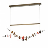 Lily Linear Chandelier, 1-Light, Standard Height, LED, Soft Gold, Satin Red, 41.1"W (139812-LED-STND-84-90 465583)