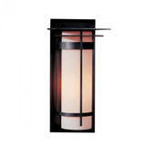 Banded Outdoor Wall Sconce, 1-Light, Coastal Bronze, Opal Glass, 20.5"H (305994-SKT-75-GG0037 3WATLP)