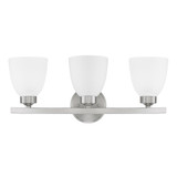 Jameson Bath Vanity, 3-Light, Brushed Nickel, Soft White Glass, 21"W