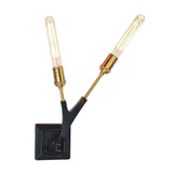 Filiali Wall Sconce, 2-Light, Black, Harvest Brass, 15.5"H (AC11532 340401WW)