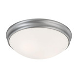 Hansen Flush Mount, 2-Light, Matte Nickel, White Glass, 12.5"W