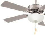 Contractor II Uni-Pack Ceiling Fan, 5-Blade, 2-Light, LED, Brushed Steel, Silver Blades, 52"W (F448L-BS HKZY)