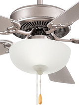 Contractor II Uni-Pack Ceiling Fan, 5-Blade, 2-Light, LED, Brushed Steel, Silver Blades, 52"W (F448L-BS HKZY)