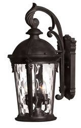 Windsor Outdoor Wall Mount Lantern, 3-Light, Black, 20.75"H (1898BK K3M8)