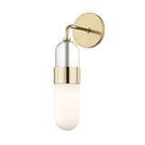 Emilia Wall Sconce, 1-Light, Polished Brass, Clear Glass Shade, 15"H (H126101-PB 608QATZ)