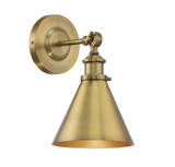 Glenn Wall Sconce, 1-Light, Warm Brass, Metal Shade, 12"H Savoy House (9-0901-1-322 1QYNH)
