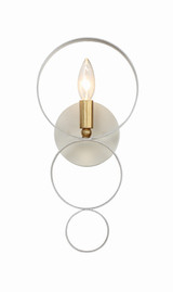 Luna Wall Sconce - Matte White, Antique Gold 14.75"H