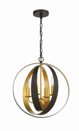 Luna Mini Chandelier - English Bronze, Antique Gold 18"H