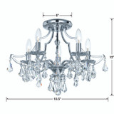 Cedar Semi Flush Mount - Polished Chrome, Swarovski Strass Crystal 16"H