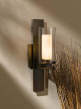 Constellation Wall Sconce, 1-Light, Black, Opal and Clear Glass, 15"H (204301-SKT-10-ZU0323 XJ9DC)