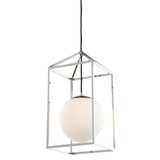 Eclipse Pendant, 1-Light, Polished Nickel, Opal White Glass Shade, 10"W (SC13271PN 34042ZPP)