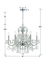 Imperial Chandelier - Polished Chrome, Clear Italian 24.5"H