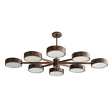 Linus Chandelier, Starburst, 8-Light, Heritage Brass, Frosted Glass, 52"W (89117 3FN7C)