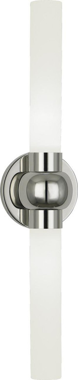 Robert Abbey Daphne Wall Sconce, 2-Light, LED, Chrome, Frosted White Glass, 23.75"H (C6900 2HMN3) 
