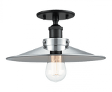 Matteo Lighting Bulstrodes Workshop Semi-Flush Mount, 1-Light, Black, 11.75"W (X46112BKCH 305UPA7) 