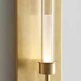 Visual Comfort & Co. Modern Collection Linger Wall Sconce, 1-Light, LED, Brass, Natural Brass, 15.3"H (700WSLNG1NB-LED930 70P9E50) 