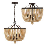 Rylee Mini Chandelier - Forged Bronze 18"H
