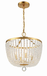 Rylee Mini Chandelier - Antique Gold 18"H