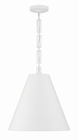 Alston Chandelier - Matte White, Antique Gold 18.5"H