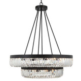 Alister Chandelier - Charcoal Bronze, Hand Cut Crystal 47"H