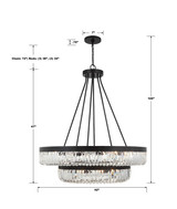 Alister Chandelier - Charcoal Bronze, Hand Cut Crystal 47"H